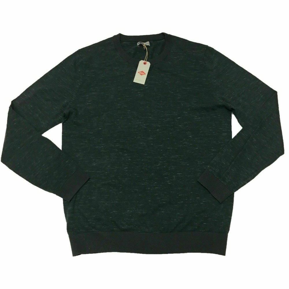 Men Cotton Long Sleeve Crew Neck Pullover Sweater